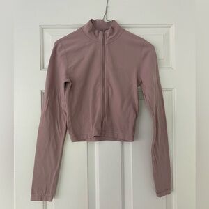 Aritzia TNA pink workout zip top